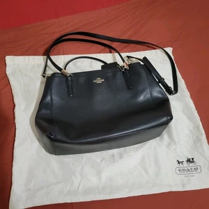Coach XL Christie Crossgrain Damen Leder Handtasche hochwertig schwarz mit goldfarben - Bild 1 von 14