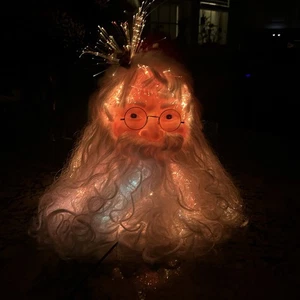 Vintage Christmas Twinkling Fiber Optic Light Up Santa Head Multicolor Lights - Picture 1 of 13