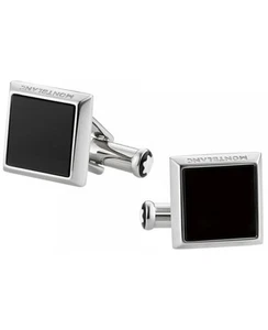 New Montblanc Sartorial Square Black Onyx Inlay Steel Men's 115061 - Picture 1 of 1