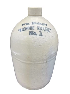 Antigua jarra de gres de finales de 1800 Wm Radam's Microbe Killer No. 1 Meds charlatanería - Imagen 1 de 7
