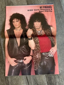 KISS Poster Centerfold Hit Parader Magazine Feb 1988 Motley Crue Vintage Kiss - Picture 1 of 3