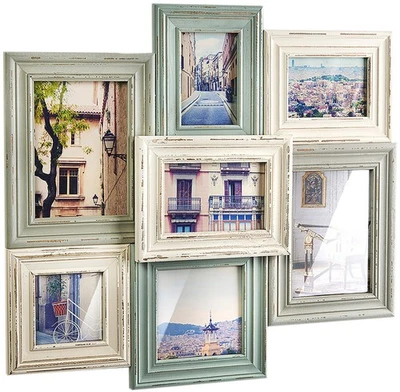 Bilderrahmen Bildergalerie Mehrfachbilderrahmen Fotocollage VINTAGE für 7 Bilder - Bild 1 von 4