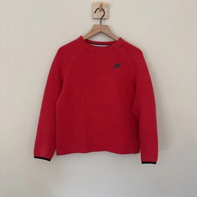 Nike Sportswear Tech Fleece Crewneck Top  Women’s XL Red Sportswear - Image 1 of 2