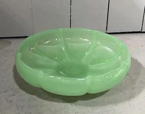 Antique Fenton Jadeite Green 7” Footed Rolled Edge Candy Dish/Compote - Picture 1 of 5