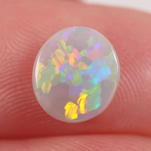 0.7 ct Dark Australian Opal, Natural Solid Opal Polished Cabochon 7.3 x 8 x 2mm - Picture 1 of 8
