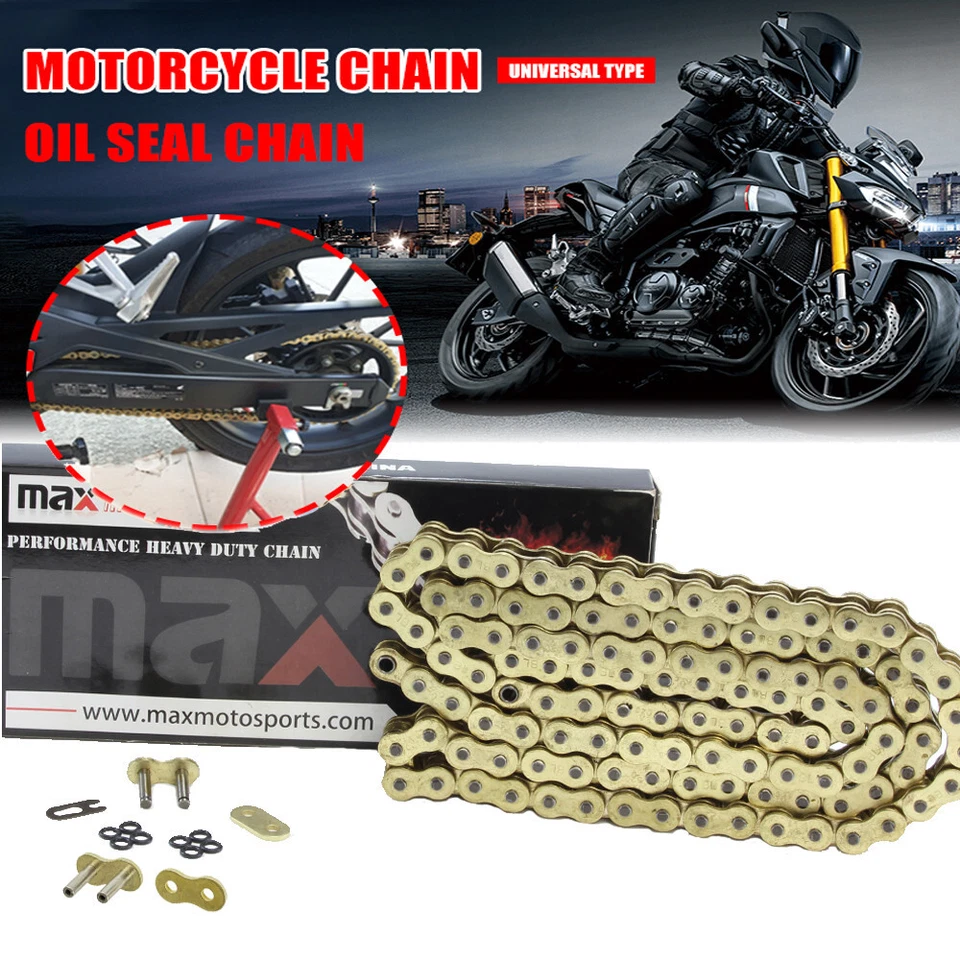 428x118 Link Gold O-Ring Drive Chain For 1985-2003 Honda XR100R Heavy Duty Chain - Image 1 of 4