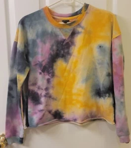 XXL 18 - Kids Crew Neck Cropped Sweatshirt - art class Girls - Tie-Dye - Picture 1 of 4