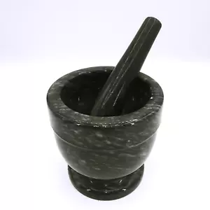 Juego de mortero y mortero piedra de granito macizo negro 4" laboratorio farmacia molinillo de cocina - Imagen 1 de 7