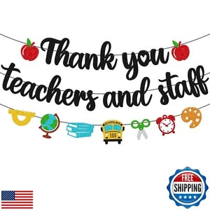 Thank You Teachers and Staff Banner National Teacher Appreciation Week Decora - Picture 1 of 5