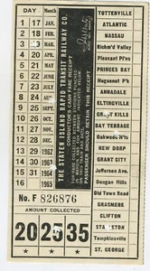 Ricevuta conduttore Staten Island Rapid Transit Railroad Co anni 60 n. F826876 - Foto 1 di 2
