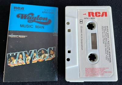 WAYLON JENNINGS MUSIC MAN 1980 AUSTRALIAN RELEASE CASSETTE TAPE - Image 1 of 2