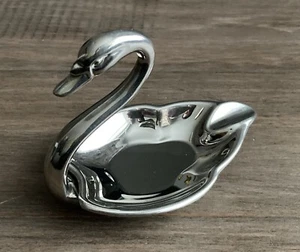 Swan Silver Plated Ashtray Trinket Dish Made By Seba - England Vintage Decor - Picture 1 of 11