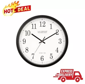 14 in. Atomic Round Analog Black Wall Clock Classic Black NEW - Picture 1 of 10