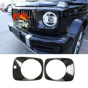 100% Carbon Front Headlight Frame Cover Kits For Benz G-Class W463 G63 2019-2022 - Picture 1 of 7