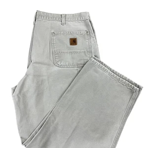 Pantalones de trabajo de lona vintage Carhartt B11 para hombre 38 x 29 pierna ancha utilitarios desvanecidos usados en excelente estado - Imagen 1 de 16