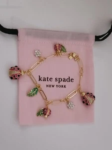 Kate SPADE- New York- Bracelet coccinelles. En plaqué or, émail et strass - Imagen 1 de 10
