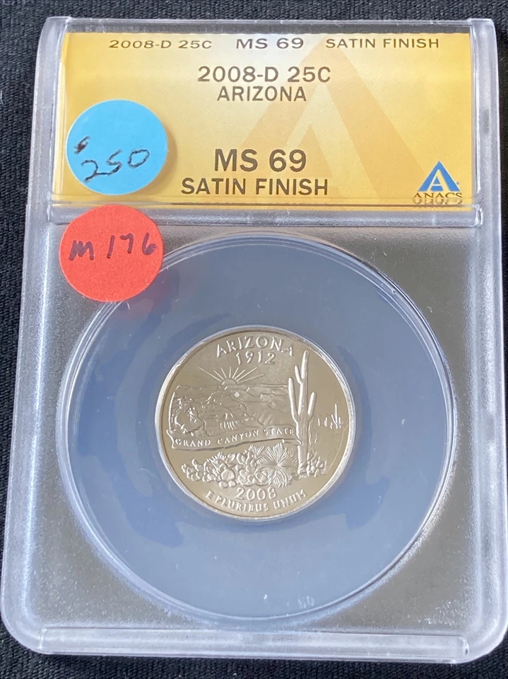 2008-D Washington Quarter Arizona MS69 ANACS M176 - Image 1 of 3