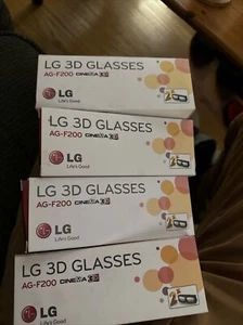 LG AG-F200 3D Glasses  LG Cinema 3D - 4 pairs For LG 3D LED HDTVs - Picture 1 of 1