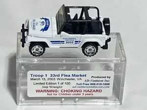 Matchbox Promo Jeep Wrangler 2003 Troop 1 Flea Market Winchester VA 1 / 100 RARE - Picture 1 of 5