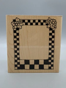 D.O.T.S. #V 114 - Gänseblümchen Schachbrett - 5,50" x 5,25 - Holz Stempel - kostenloser Versand - Bild 1 von 10