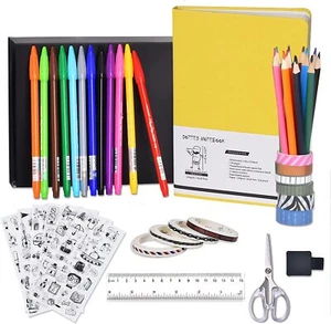 Hardcover Notizbuch Set gelb Journal A5 dick 120g gepunktete Seite - Bild 1 von 12