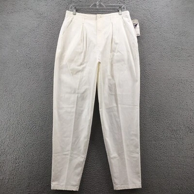 Levis Chino Pants Womens 14 (actual 33x30) White Cotton High Rise Pleated Front - Image 1 of 4