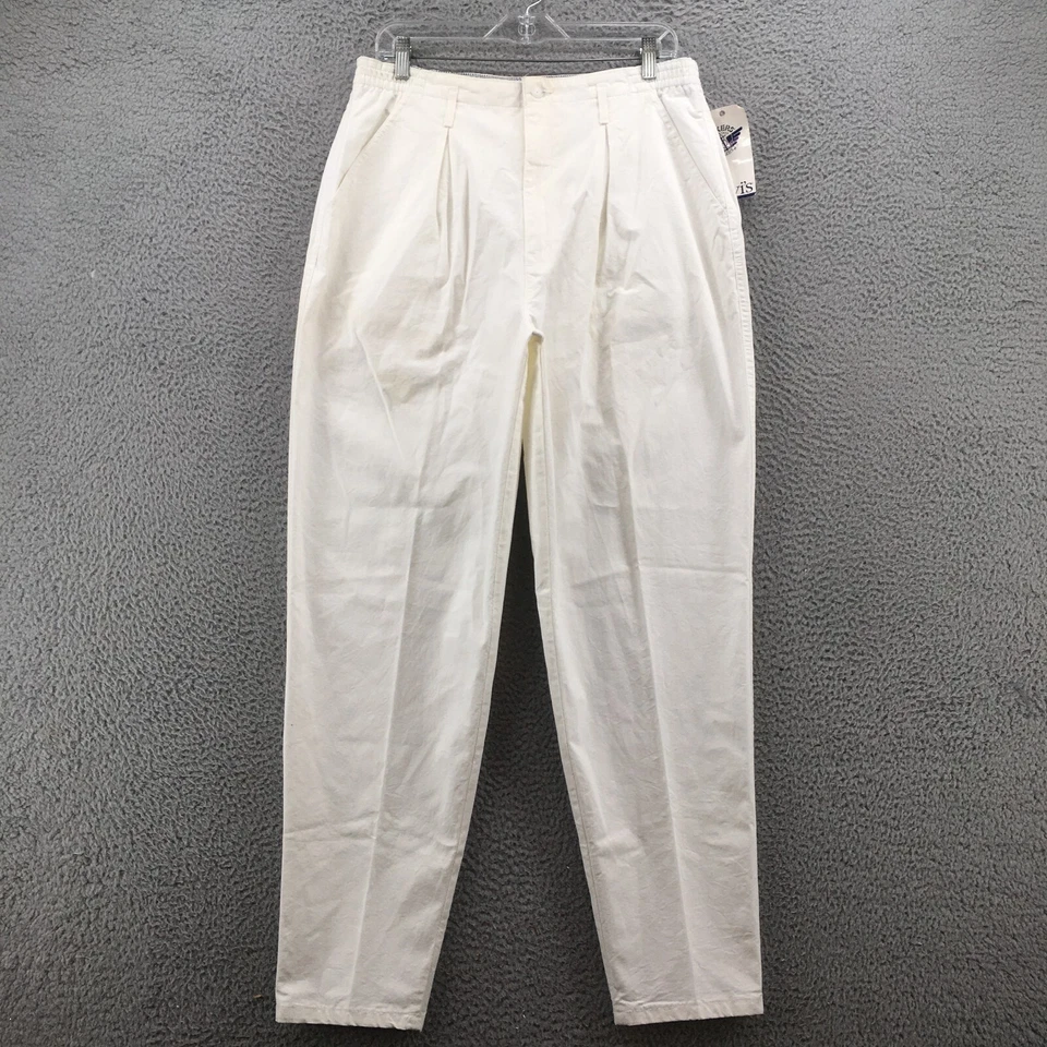 Levis Chino Pants Womens 14 (actual 33x30) White Cotton High Rise Pleated Front - Image 1 of 4