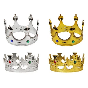 King Crown Gold Silver Royal Crown Hair Accessories Theme Party Kids Cosplay - Picture 1 of 16