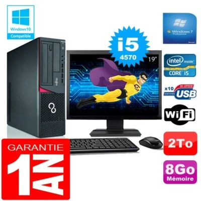 PC Fujitsu Esprimo E720 E85+ SFF Core I5-4570 8Go Scheibe 2 Zu Wifi W7 Ecran 19 - Bild 1 von 4