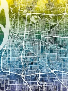 Póster - Mapa de Memphis, calles abstractas modernas de la ciudad, 4 tamaños - Imagen 1 de 25