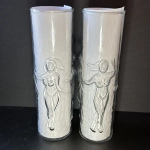VTG Art Deco Glasses Libbey Nude La Femme Naked Dancing Women Glasses Pair 9" - Picture 1 of 6