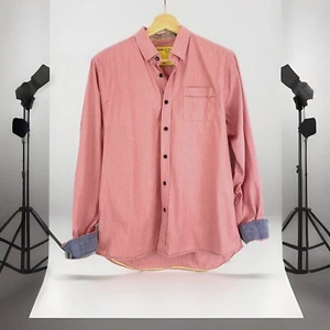 Descendant Of Thieves Shirt Mens L Long Sleeve Limited Edition Red Micro Check - Picture 1 of 12