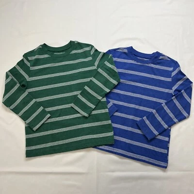 Jumping Beans Blue And Green Stripe T Shirt Essential Tee Boys Size 6 Lot Of 2 - Image 1 of 4