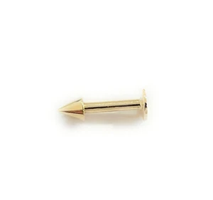 ADIRFINE 14K Solid Gold 14 Gauge Spike Labret Monroe tragus Stud barbell Body Je - Picture 1 of 4