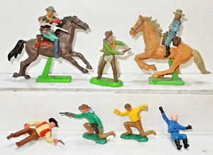 3 BRITAINS DEETAIL & 4 TIMPO TOYS FIGURES - COWBOYS, INDIANS & US CAVALRY - 54mm - Picture 1 of 9
