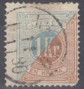 ZAYIX Sweden J22 Used Postage Due 1k blue & bister Numerals 100222S116 - Picture 1 of 1