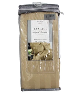 Damask Stripe Collection Wamsutta 500TC One Egyptian Cotton Euro Sham Brown NEW - Picture 1 of 3