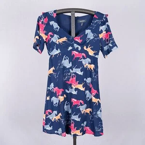 ModCloth Women's Size SMALL Neon Stampede Dress Ruffle Festival Western Skater - Picture 1 of 6