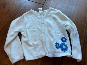 gymboree girls S 5-6 cardigan sweater blue flowers - Picture 1 of 3