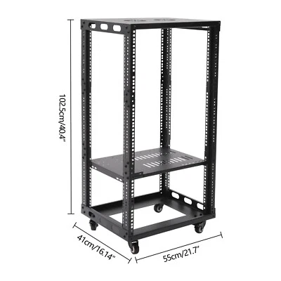 18U Open Frame Server Rack 4 Post for 18.5" IT Network Rack 154.32lbs Capacity - Image 1 of 4