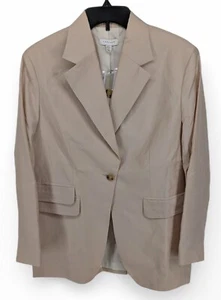 Topshop Women’s Single Button Classic Blazer Jacket Office Relaxed Beige Size 2 - Picture 1 of 5