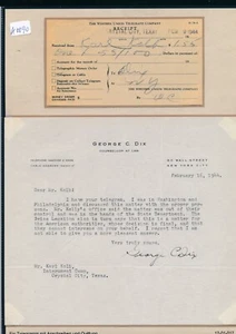 K0090) Kriegsgefangenenpost USA, 1944 Telegramm Schreiben + Quittung - Int.Camp - Bild 1 von 1
