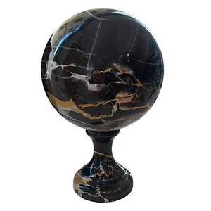 Schwarze Marmorkugel Tür Kugel hoch Skulptur Kunst Home Design D 10 cm - Bild 1 von 7