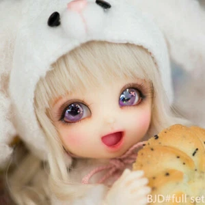 BJD 1/8 SD Mini Doll SET COMPLETO parrucca trucco viso ragazza sorriso palla snodata corpo occhi - Foto 1 di 9