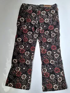 MOSCHINO JEANS Velour Style Pants Size 32 Cropped Floral - Picture 1 of 3
