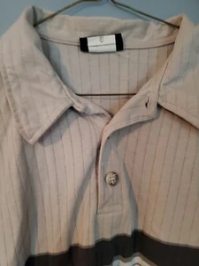 Vintage DIVERSION POLO Brown Colorblock Skater Bowling Hipster 90s Large - Picture 1 of 7