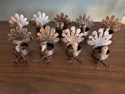 Juego de 9 Candelabros Rústicos Bronce Pavo Luz Té Acción de Gracias Otoño Diversión (40) Foto 1 de 4