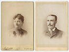 SET OF 2 CAB PHOTO PORTRAITS MAN/LADY FROM WILKESBARRE   ALLGHENY, PA