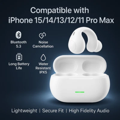 Auriculares inalámbricos Bluetooth para Apple iPhone 16 15 14 13 12 11 Pro Max Foto 1 de 4