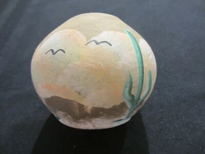 Kerzenhalter mit Südwestmotiv Wüstenkaktus aus Ton  - Bild 1 von 3